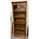 A five section oak Globe Wernicke style bookcase, 185cm high, 66cm wide, 36cm deep