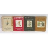 Seven copies of Beatrix Potter, along with a French copy of Peter Rabbit and a German copy of The