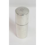 A Chinese export silver cylindrical box, by Wang Hing, stamped 'WH', '90' and character mark,
