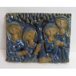 A mid century Danish wall plaque of four ladies, manufactured by Michael Andersen and designed by