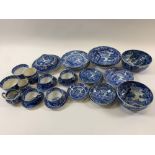 A blue and white Copeland Spode part dinner service to include dinner plates, serving dishes, bowls,