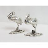 Kuhn & Komor, a model of a silver crane, stamped 'Kuhn & Komor' and a character mark, the bird