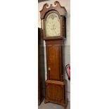 An eight day oak cased long case clock, with a moon phase, John Telford