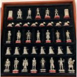 A Danbury Mint Dr Who complete chess set and board