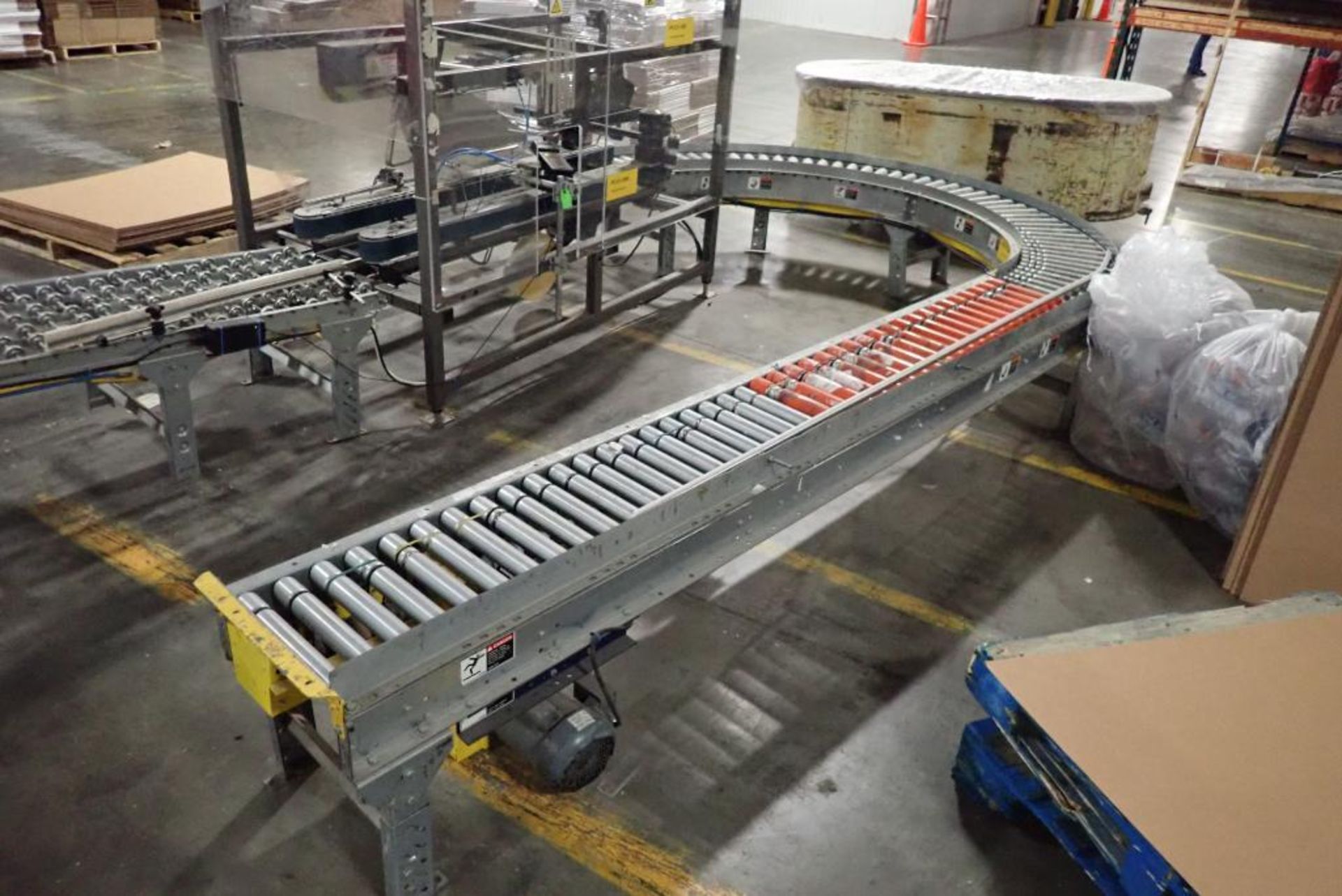 180 degree powered roller conveyor