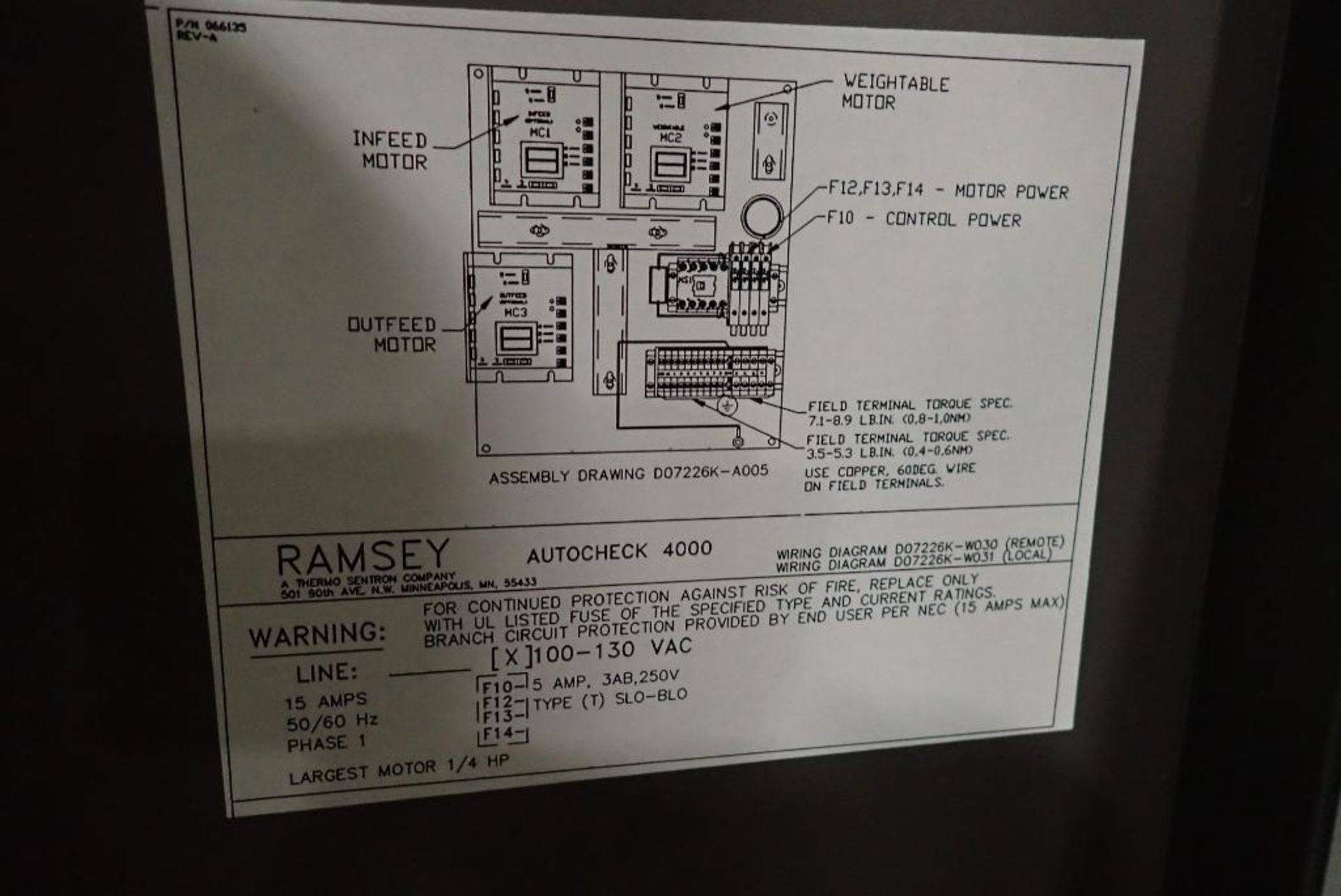 Ramsey Icore autocheck 4000 checkweigher - Image 7 of 9