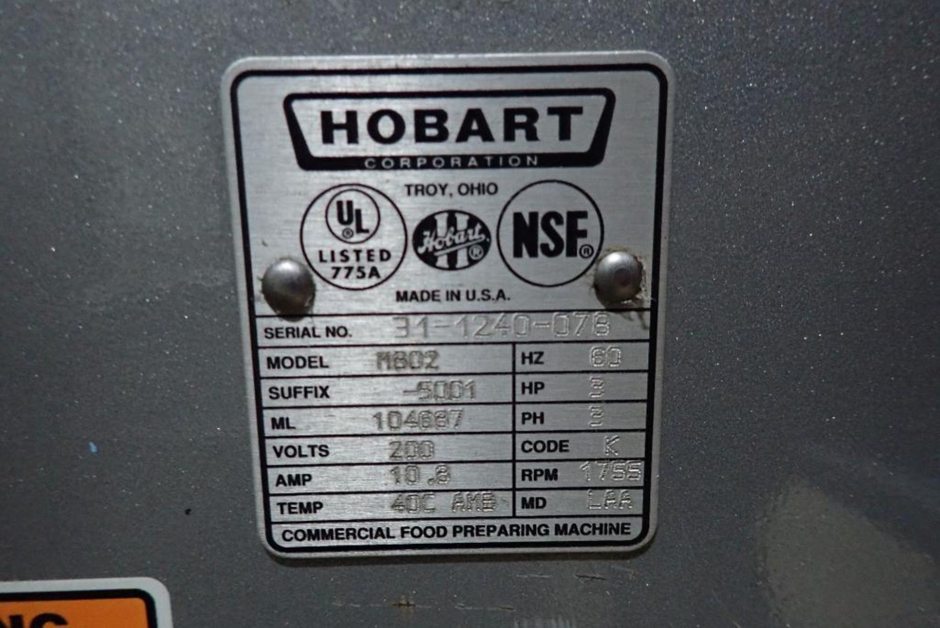 Hobart 80 quart mixer - Image 10 of 16