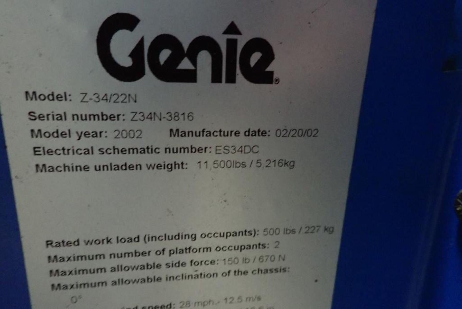 2002 Genie electric boom lift - Image 10 of 20