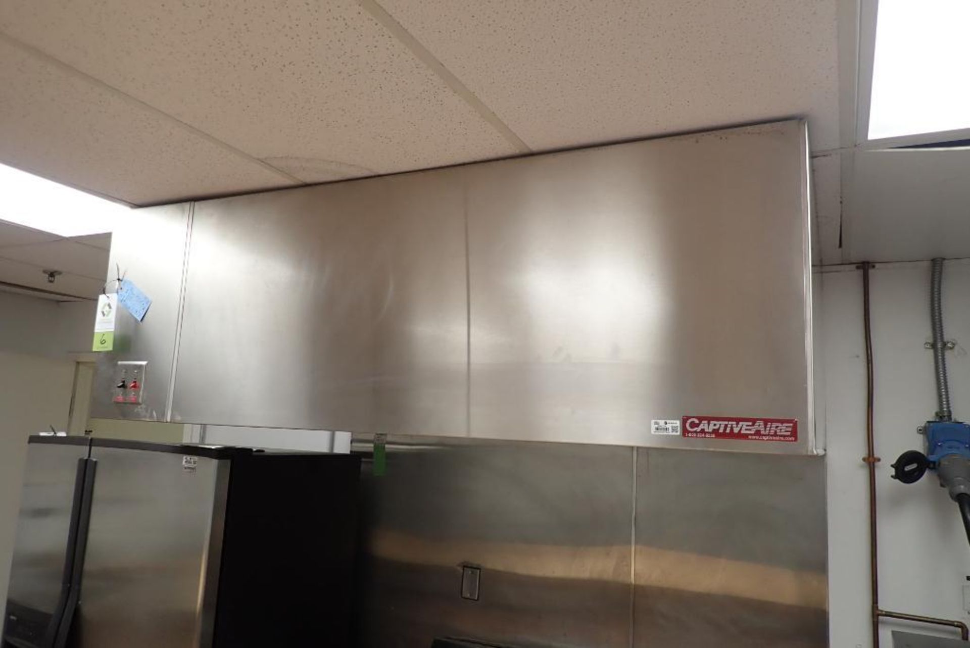 Captive Aire SS exhaust hood with fire suppression and lights