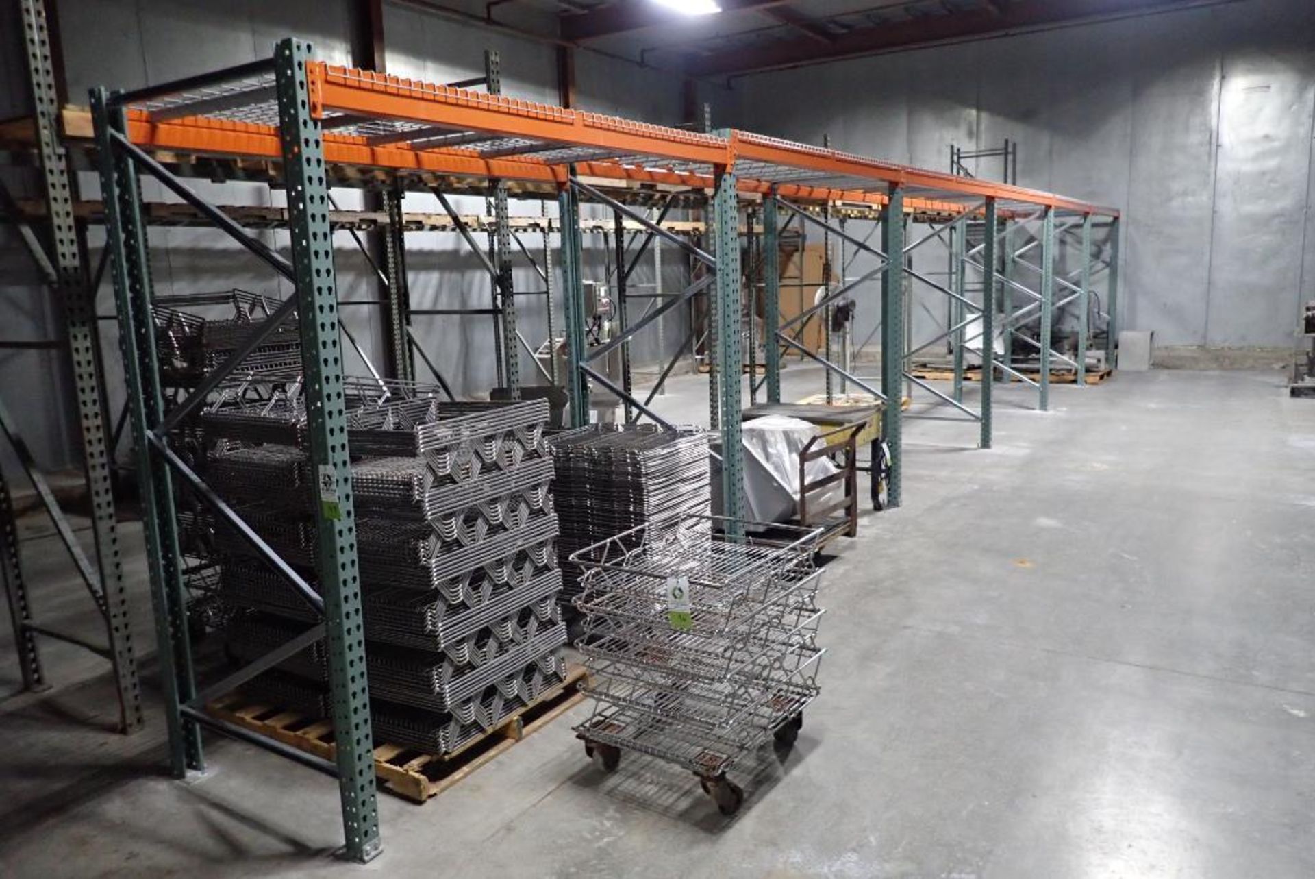 6 sections of teardrop pallet racking