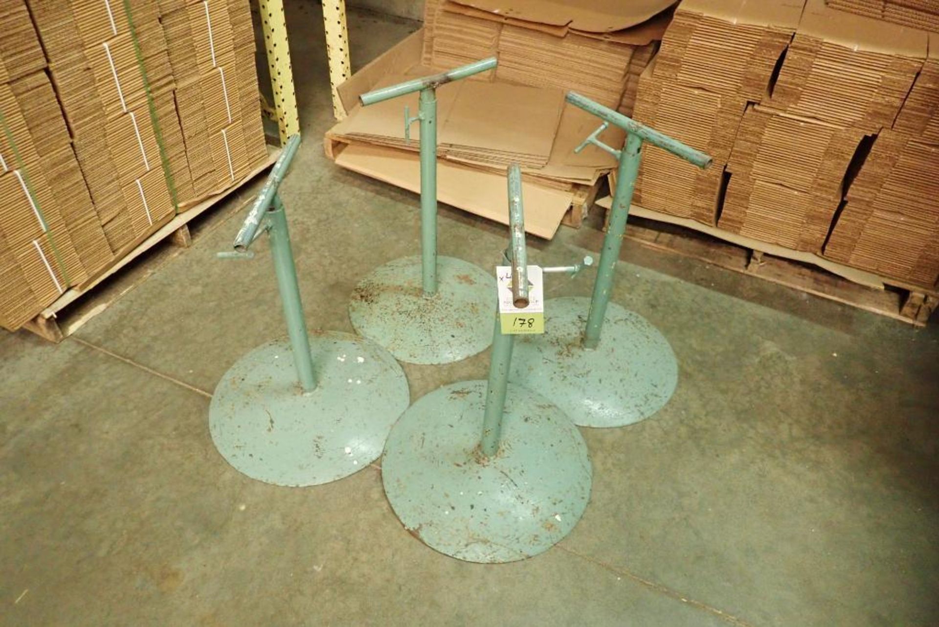 (4) adjustable height pipe stands (LOT)