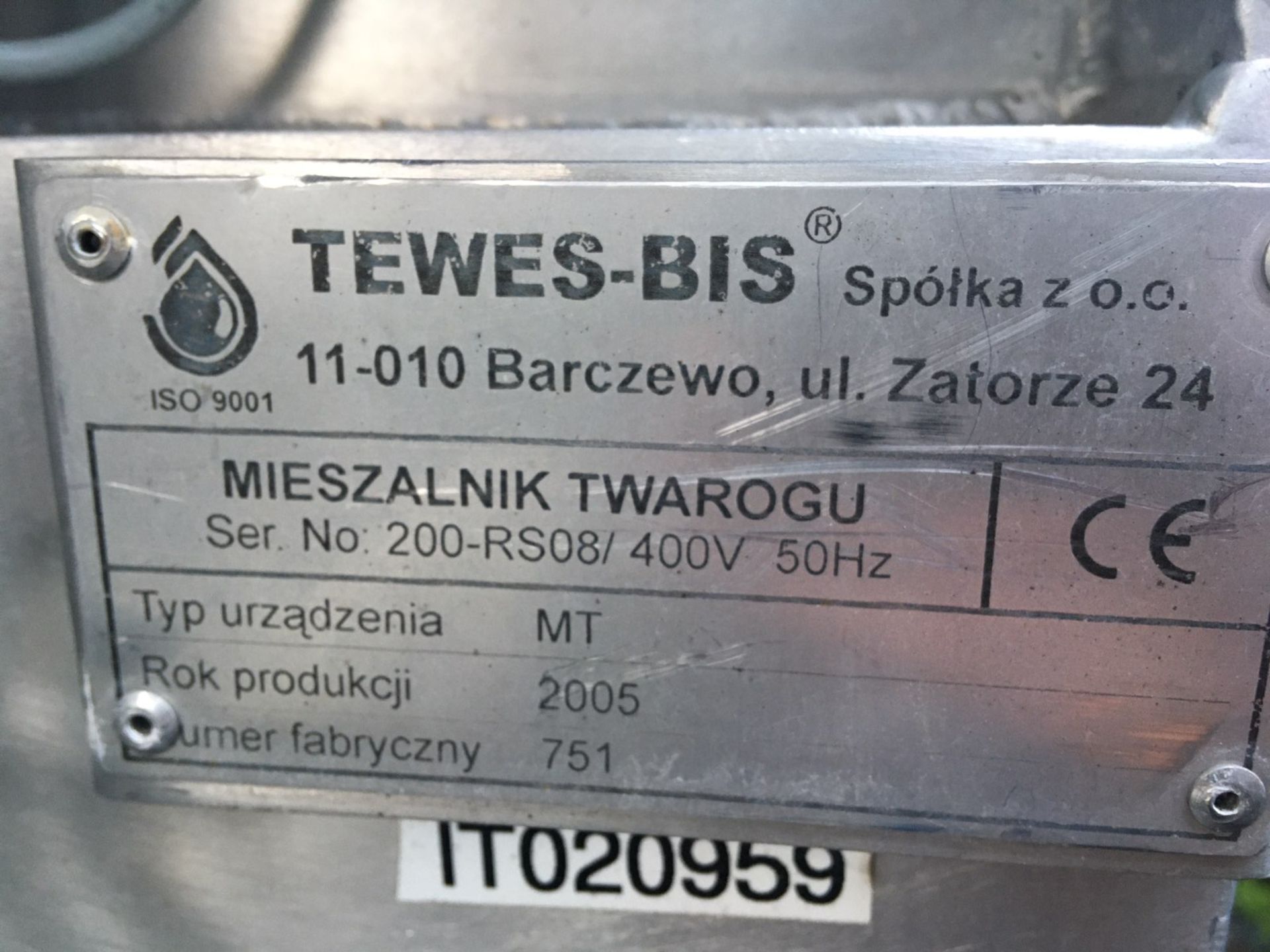 Curd mixer Tewes Bis MT - 600kg 2005 - Image 8 of 15