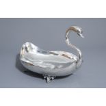 A Mexican sterling silver swan shaped center bowl, 925/000, CLS mark, probably 1950s-60s