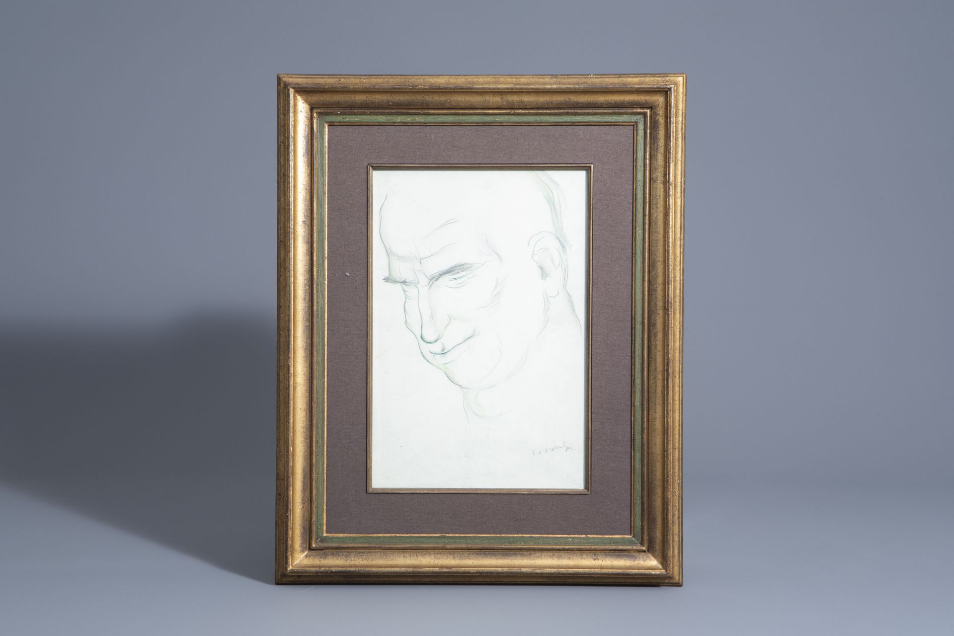 Gustave Van de Woestyne (1881-1947): Head of a man, pencil on paper - Bild 2 aus 4