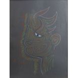 Jean Cocteau (1889-1963): Forest god in profile, chalk on paper