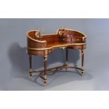 Attr. To Franois Linke: A gilt bronze mounted kingwood veneered 'bureau rognon', 19th/20th C.