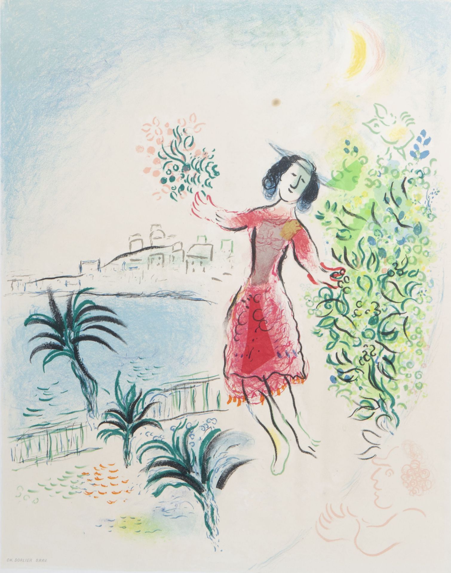 Marc Chagall (1887-1985): 'Le Baie des Anges', lithograph in colours, 1970