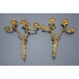 A pair of gilt bronze six-light wall appliques in French RŽgence style, 19th/20th C.