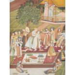 A Persian miniature on ivory with a wedding party, 19th/20th C.