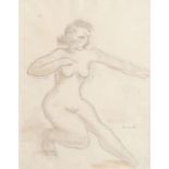 Constant Permeke (1886-1952): Female nude, mixed media on paper