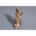 A stone figure of a female musician with cymbals, East-Central India, possibly Orissa, 15th/16th C.