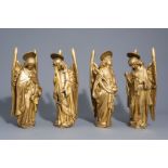 Four Gothic revival gilt wood angel statues with Arma Christi, 19th C.