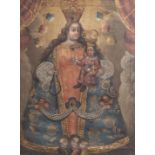Cuzco School, Peru: Our Lady and child or 'Virgen de BelŽn', oil on canvas, 19th C.