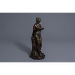 Paul Duboy (1830-1887): A young lady with a book after the antiques, patinated bronze