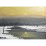 Albert Servaes (1883-1966): A Leie landscape in winter time, oil on canvas, dated 1942