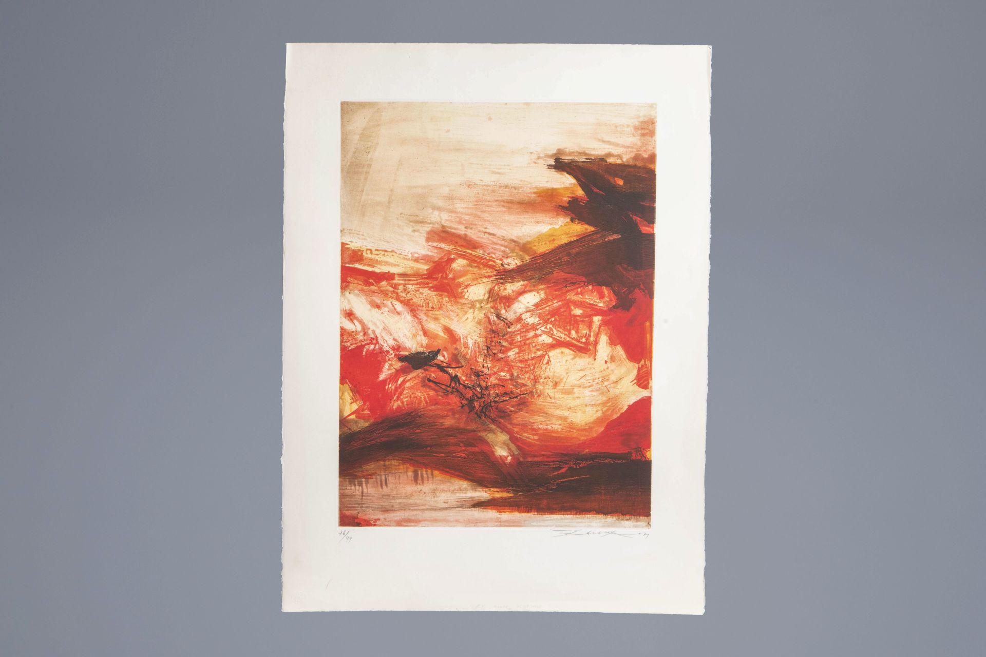 Zao Wou-Ki (1921-2013): Untitled, etching and aquatint, dated (19)71, with accompanying literature - Image 2 of 5