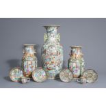 A varied collection of Chinese Canton famille rose porcelain, 19th and 20th C.