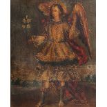 Cuzco School, Peru: Archangel Gabriel or 'San Gabriel Arc‡ngel', oil on canvas, 18th/19th C.