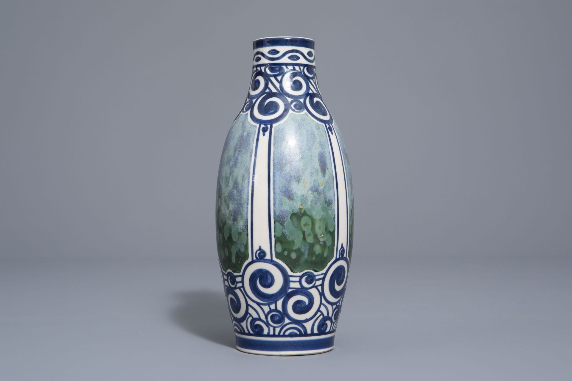 A polychrome Art Nouveau stoneware vase, Charles Catteau for Boch KŽramis, first half 20th C. - Image 2 of 7