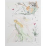 Salvador Dali (1904-1989): 'Nus volants et guitariste', etching in colours, ed. 96/250