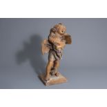 Henry Weisse (19th/20th C.): Girl with chicken and chick, terracotta