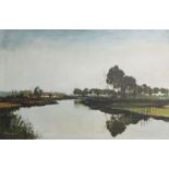 Albert Claeys (1889-1967): A Leie landscape, oil on canvas, with accompanying monograph