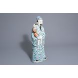 A Chinese famille rose Fu Xing figure, 19th/20th C.