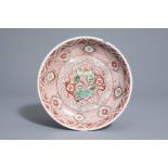 A Chinese famille verte 'Buddhist lions' dish, Kangxi