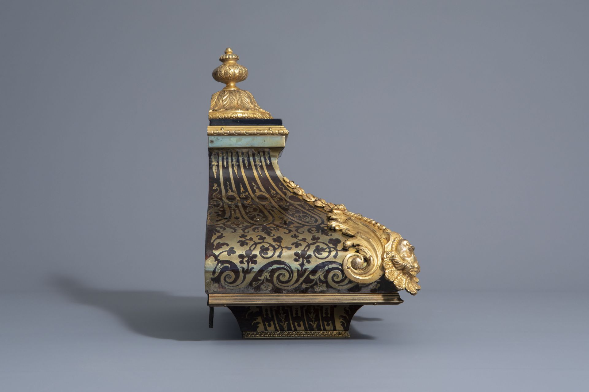 French gilt bronze tortoise & brass marquetry Boulle cartel clock, Cailliard ˆ Paris, 18th/19th C. - Image 17 of 21