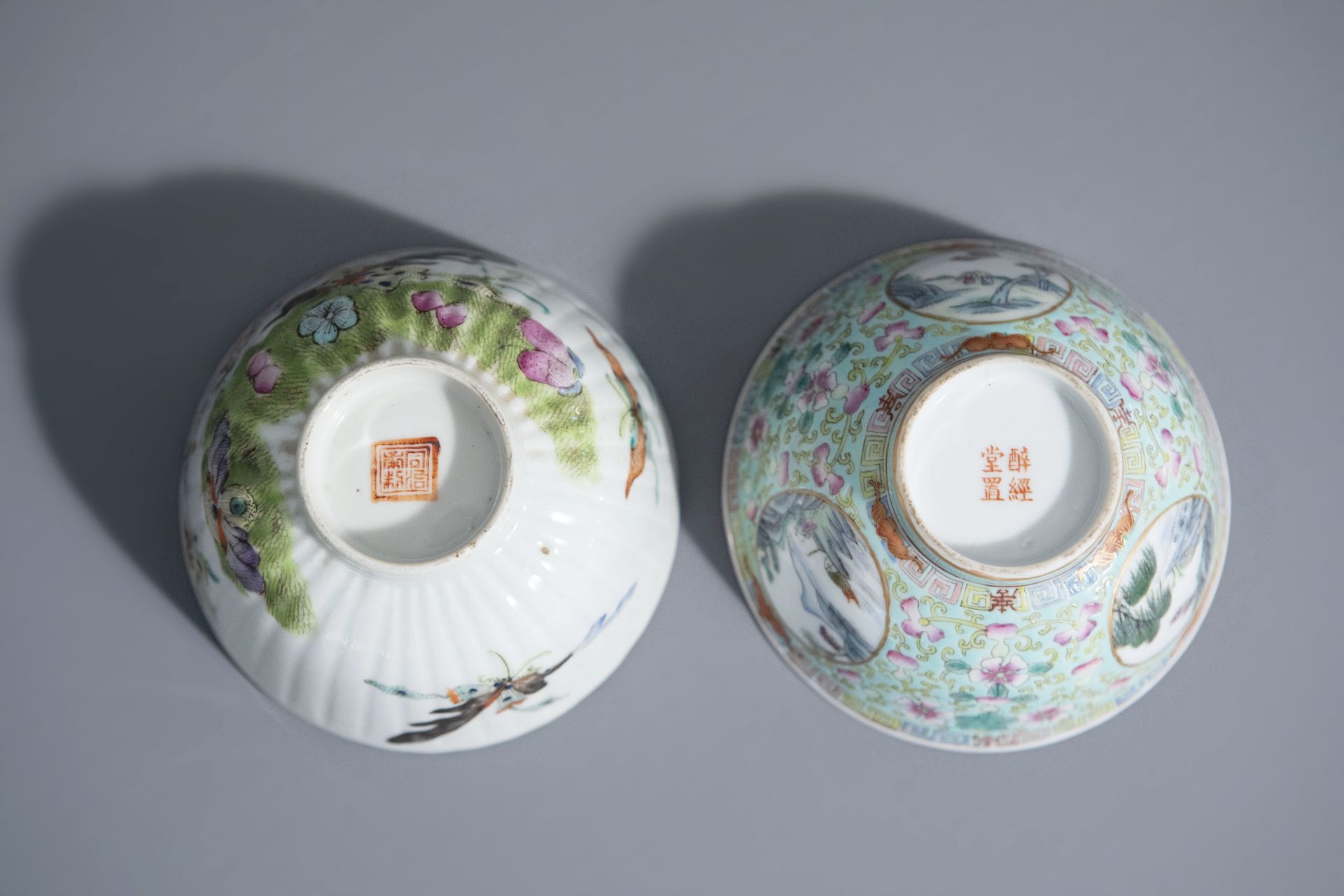 A varied collection of Chinese qianjiang cai and famille rose porcelain, 19th/20th C. - Bild 16 aus 16