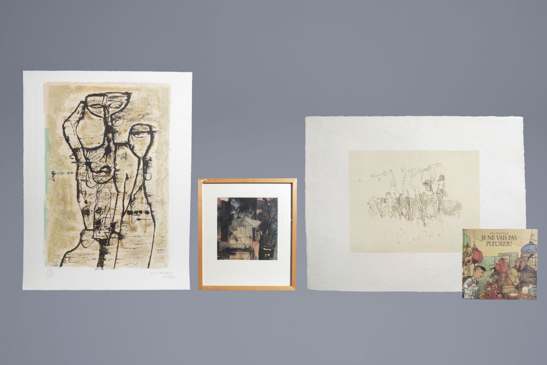 Three graphic works of Willem Van Hecke, Hans Bellmer and Chen Jiang Hong, with accompanying book