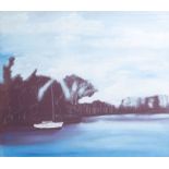 Karel Van Vlaanderen (1903-1983): Evening gloom in Latem, oil on board, dated 1973