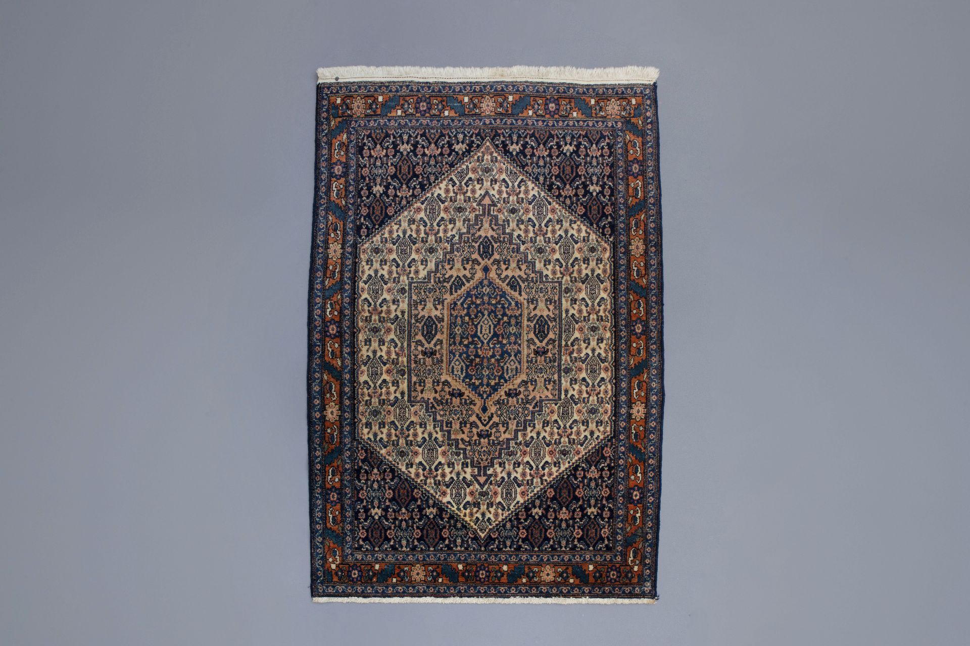 An Oriental rug with different designs, wool on cotton, Bidjar, 20th C.