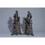 After Pietro Tacca (1577-1640): Andirons with Moorish slaves, patinated bronze, 17th C. & later