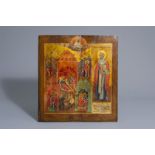 A large Russian icon, 'The Nativity of the Virgin', 19th C.