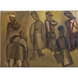 Constant Permeke (1886-1952): Village life, oil on canvas