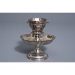 A silver sugar bowl on stand, various marks, 19th/20th C.