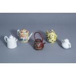 Five Chinese blanc de Chine, Canton, Dayazhai style and cloisonnŽ teapots, 19th/20th C.