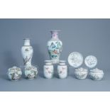 A varied collection of Chinese famille rose porcelain with different designs, 19th/20th C.