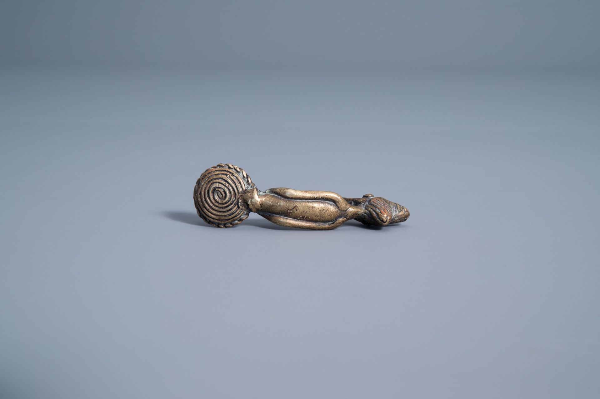 An African bronze group depicting mother and child and an Ashanti gold weight spoon, Ivory Coast and - Image 13 of 13